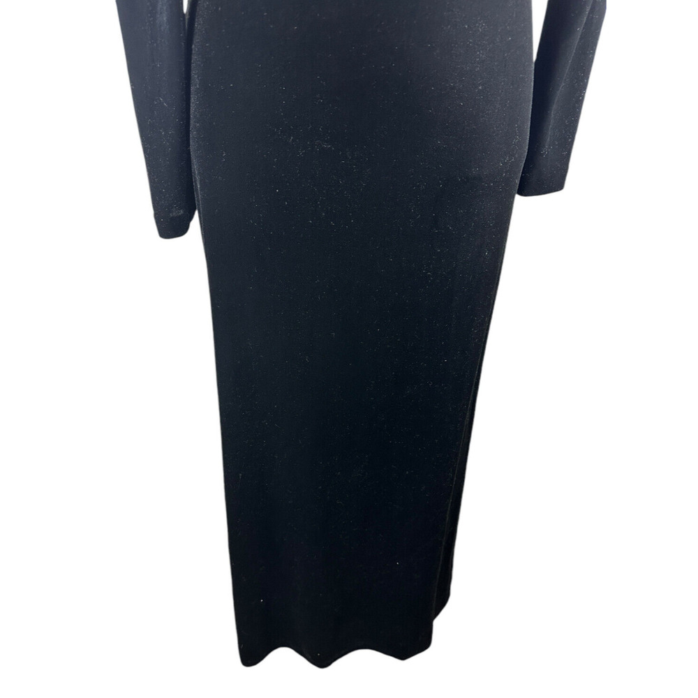 Vtg Lauren Ralph Lauren Velvet Black Maxi Dress Drape Back Evening Gown Medium - Picture 10 of 15